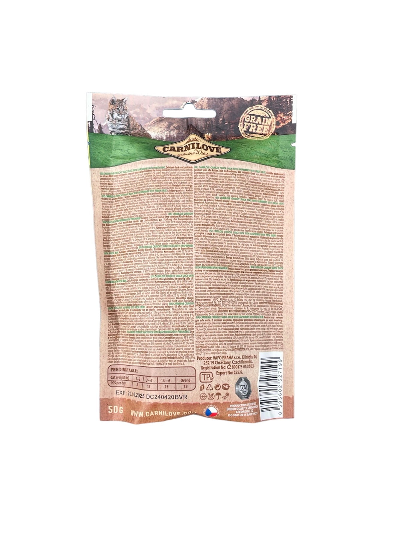 Duck with raspberries Crunchy carnilove cat treat