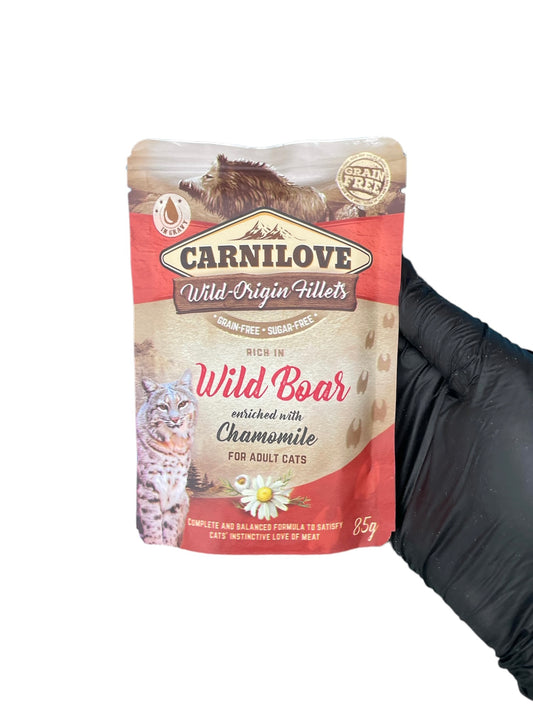 Wild boar adult cat food pouch