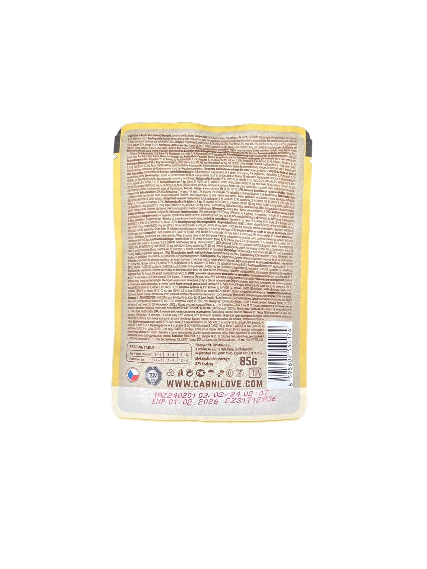 Rabbit with marigold Cat food pouch