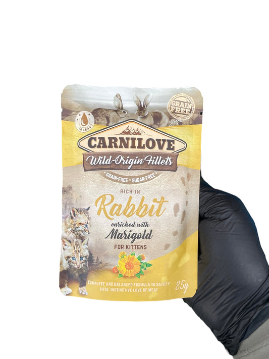 Rabbit with marigold Cat food pouch