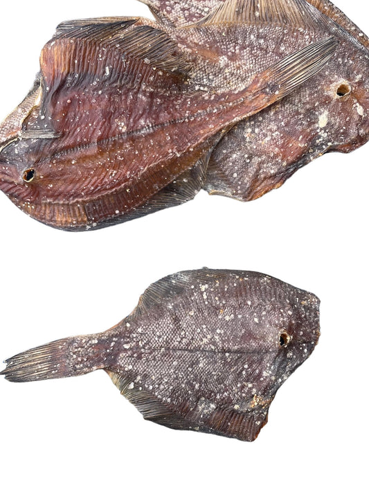 Whole Plaice fish dried