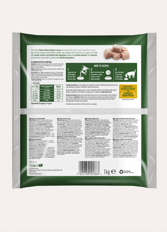 Chicken nuggets Natures Menu Raw