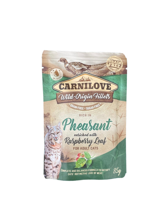Pheasant with raspberry wet cat food pouch