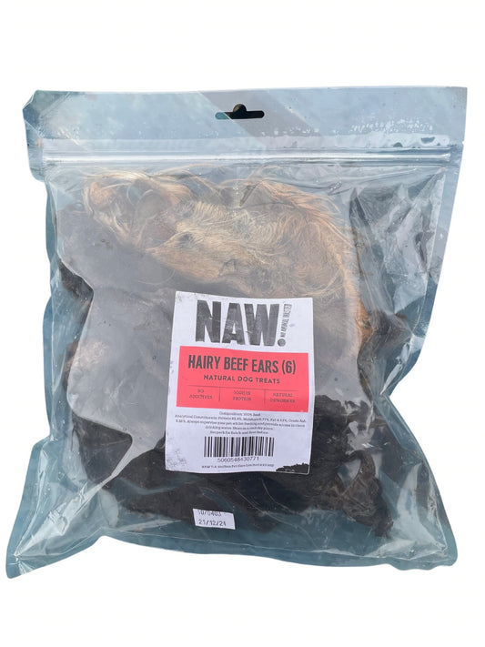 Hairy beef cow ears 6 pack