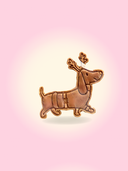 Santa dachshund Peanut butter cookie