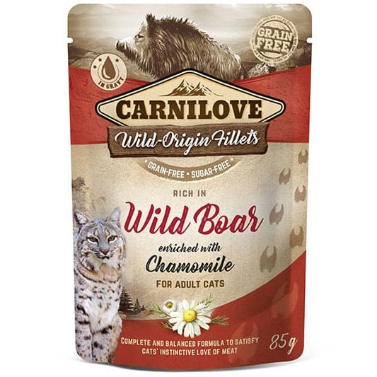 Wild boar adult cat food pouch